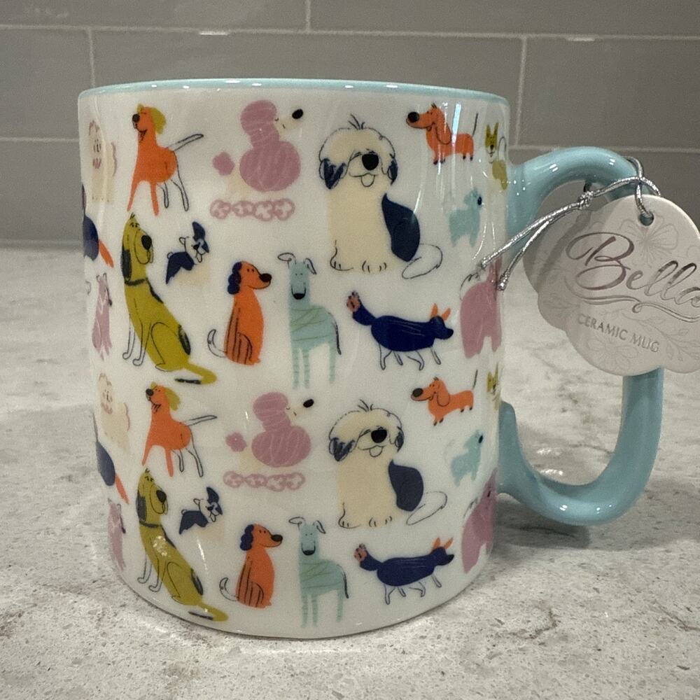 DOGS Light Blue BELLA by 10 Strawberry Street Mug Assorted Dog Breeds NEW